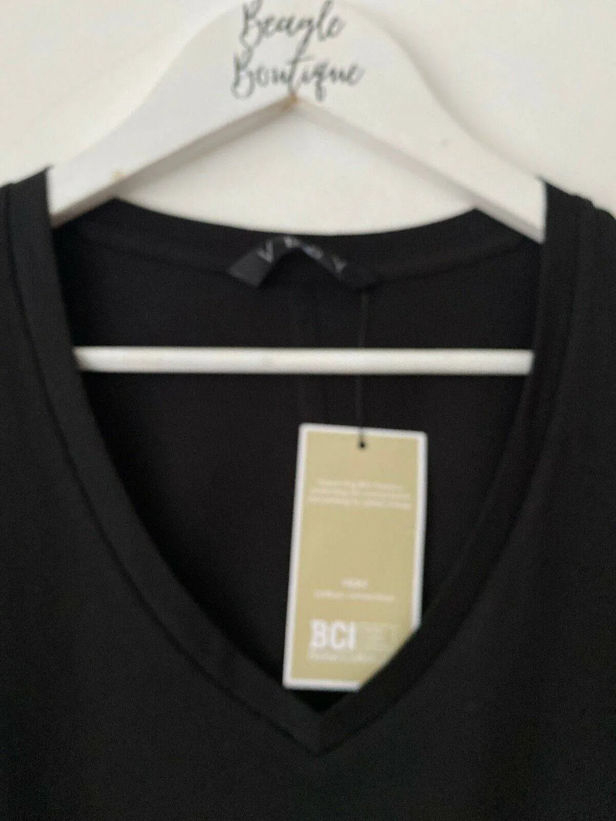 Very Black V-Neck T-Shirt Size 6 sold by Beagle Boutique product image thumbnail 2