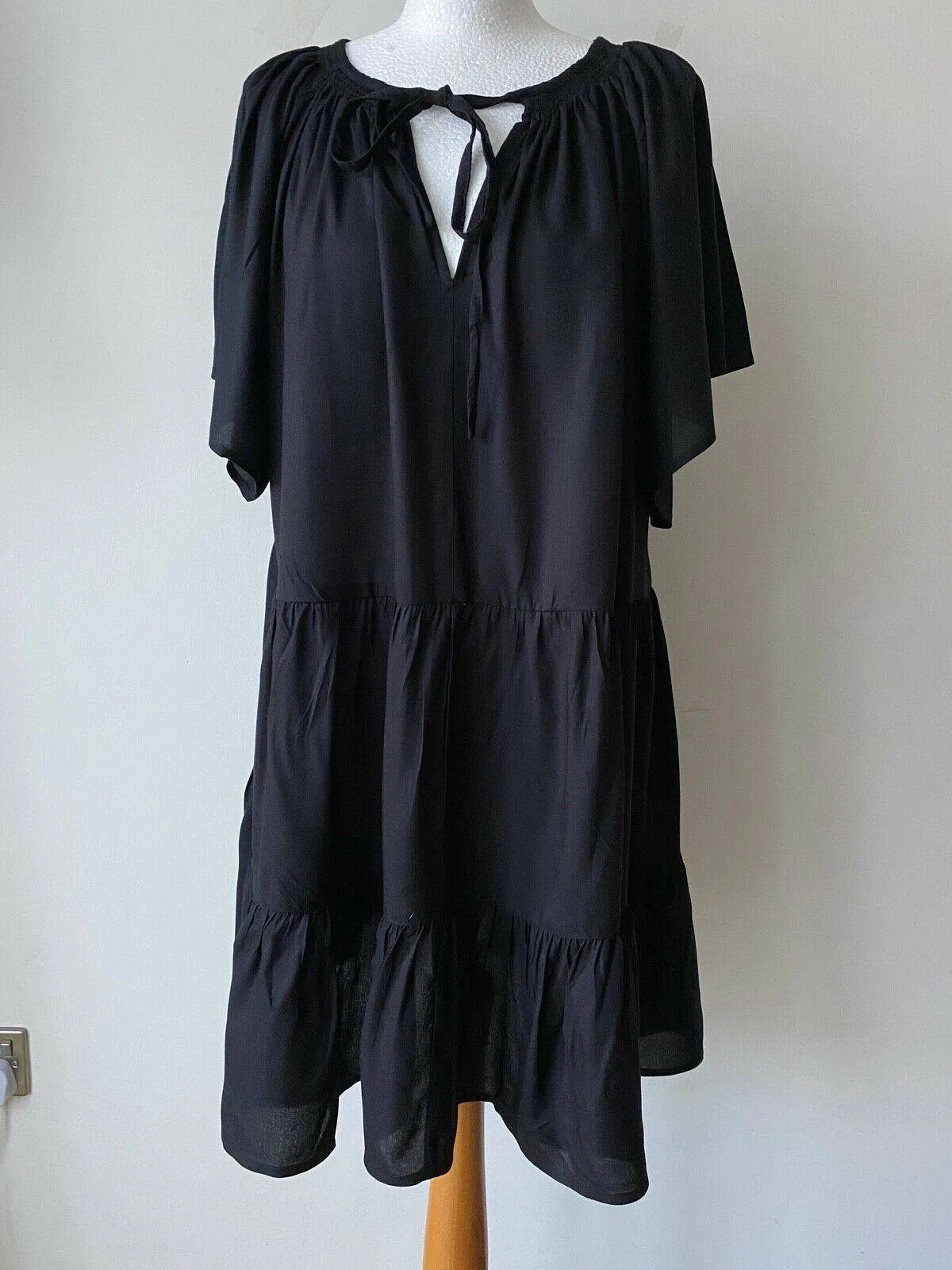 VERY Black Smock Tiered Dress Size 10 sold by Beagle Boutique