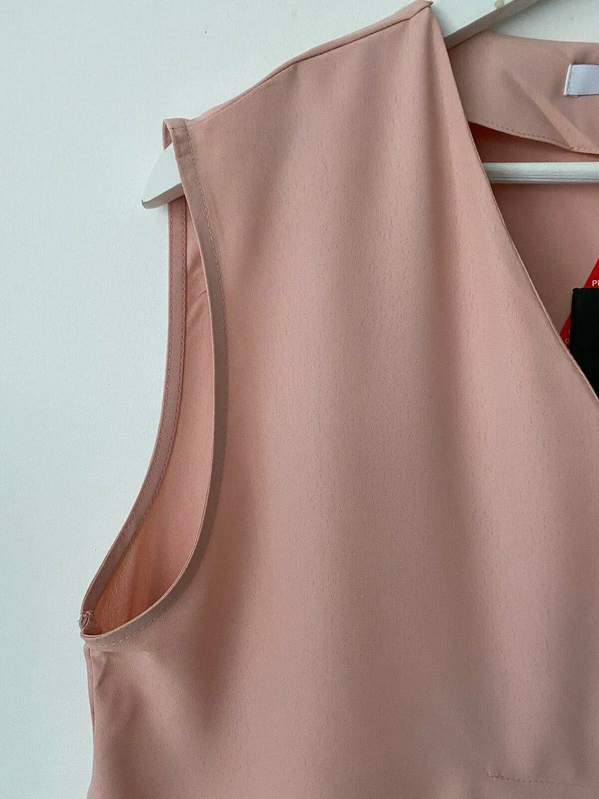 Very Blush Pink V-Neck Sleeveless Blouse Size 12 sold by Beagle Boutique