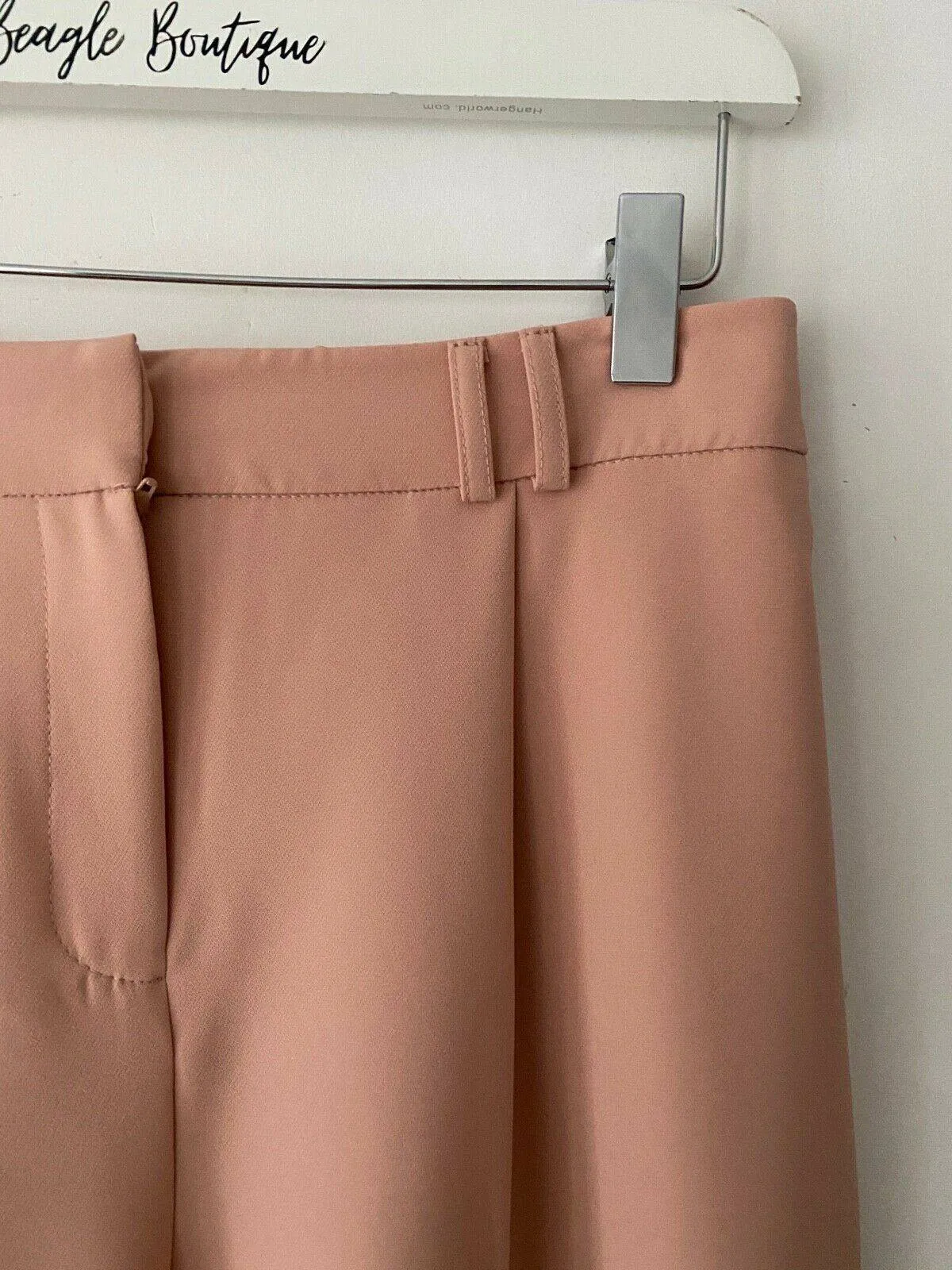 VERY Blush Pink Crop Trousers Size 10 sold by Beagle Boutique product image thumbnail 2