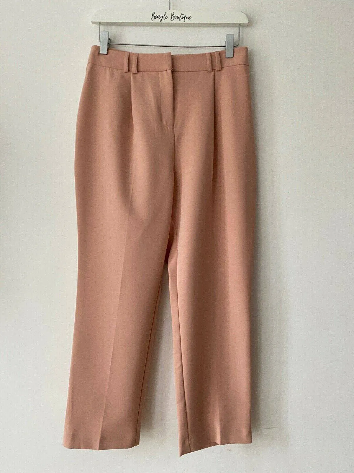 VERY Blush Pink Crop Trousers Size 10 sold by Beagle Boutique