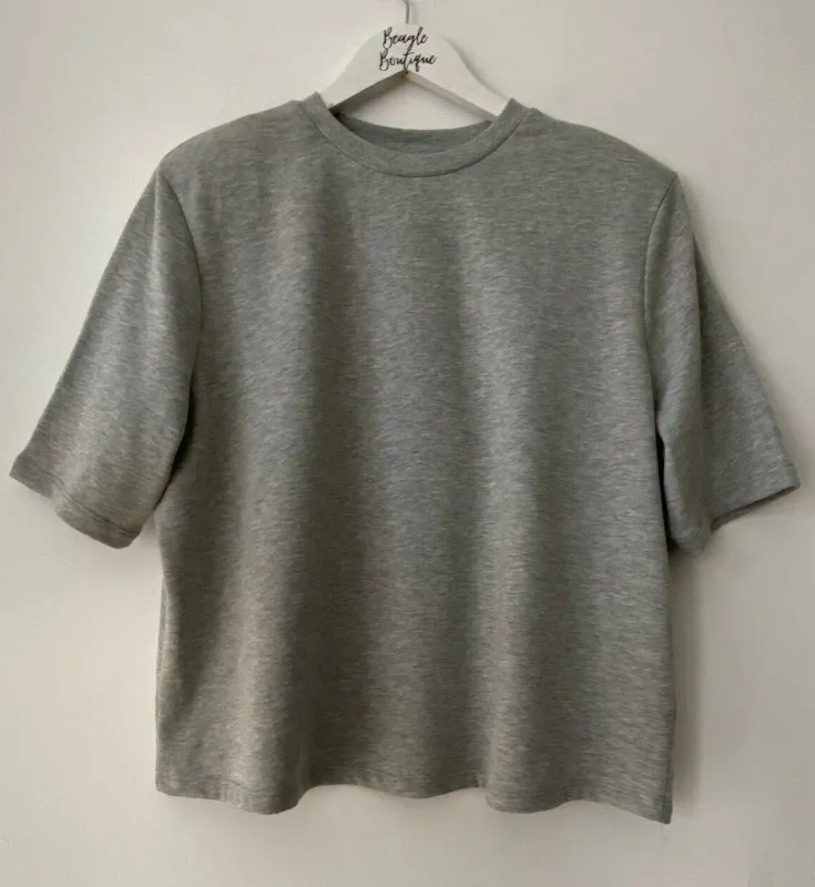 VERY Grey Short Sleeve Sweet Top Size 18 Boxy sold by Beagle Boutique