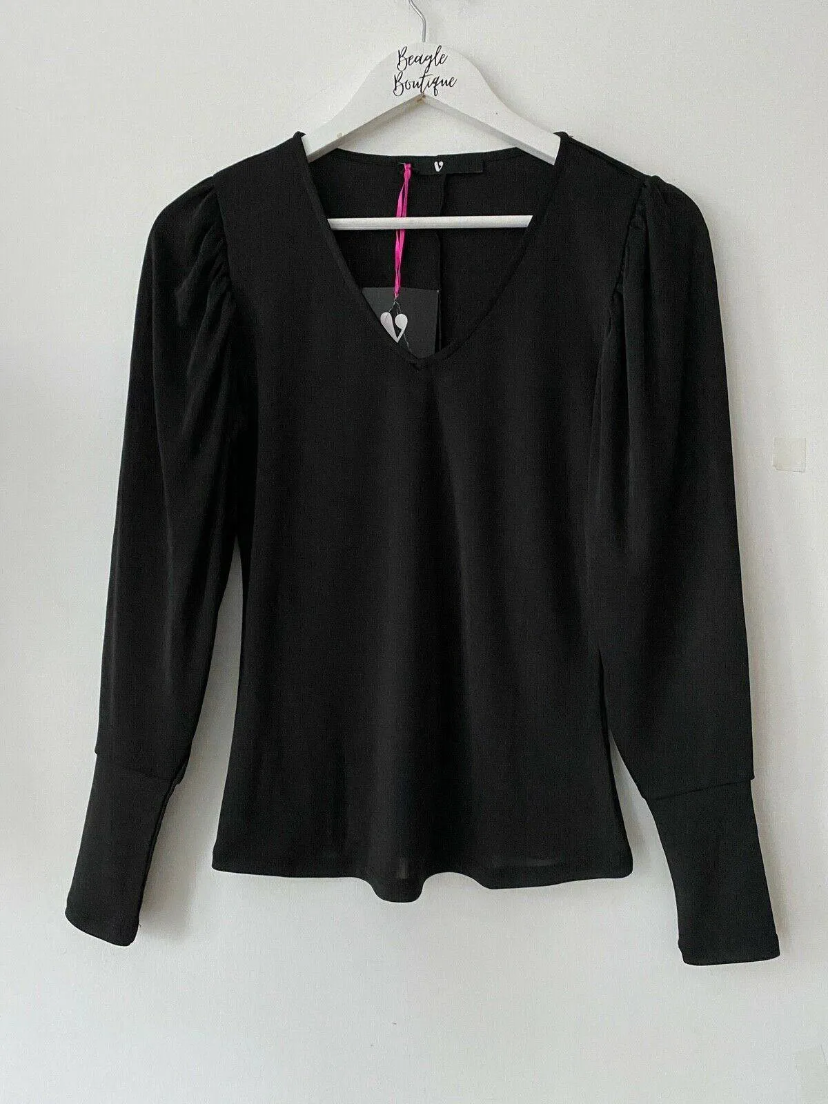 Very Blouson Sleeve Black Top Size 8 sold by Beagle Boutique
