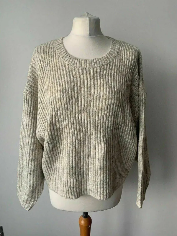 Topshop Knit Jumper Boxy Wide Fit Oat Oversized Petite sold by Beagle Boutique