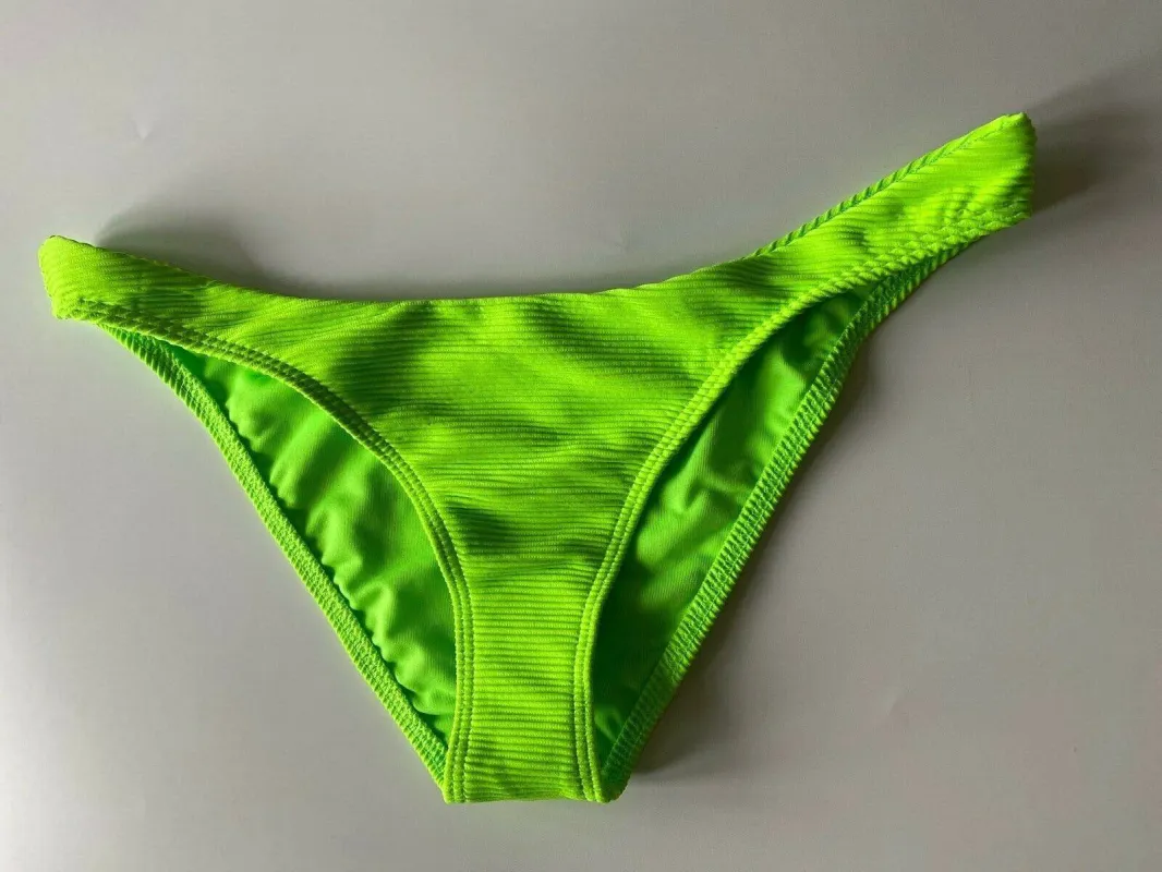 Topshop Neon Green Ribbed Bikini Briefs 8, 10, 12, 16 UK sold by Beagle Boutique