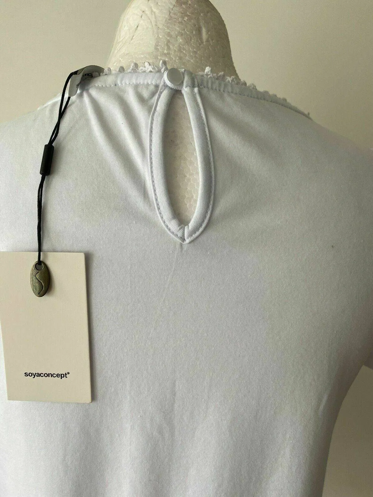 Soyaconcept White Tee Lace Neckline Size S 8 - 10 sold by Beagle Boutique product image thumbnail 3