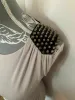 River Island Futuristic fitted Goddess dress studded shoulders BNWT Size 6 sold by Beagle Boutique