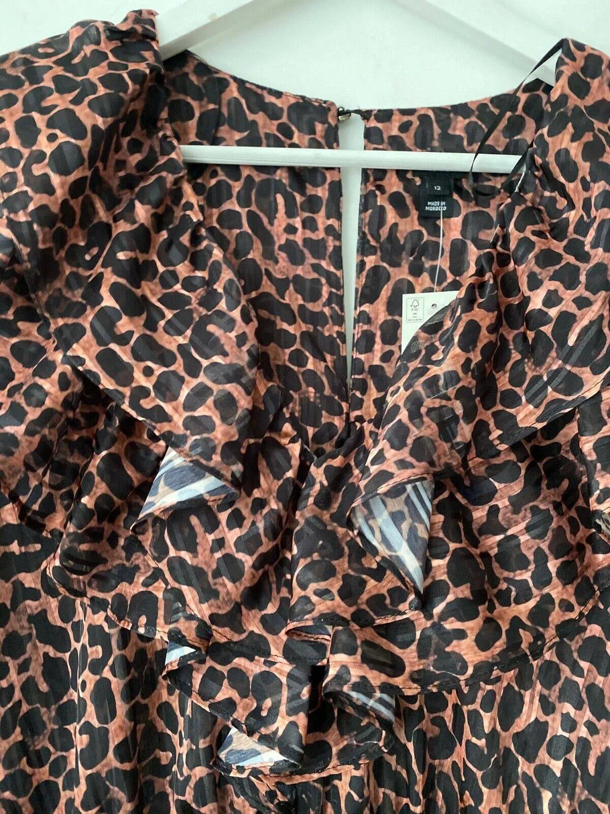 River Island Animal Print Ruffled Playsuit Sizes 12 sold by Beagle Boutique product image thumbnail 3