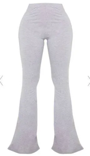 PrettyLittleThing Shape Grey Marl Jersey Flared Trousers PLT Leggings Size 14 sold by Beagle Boutique