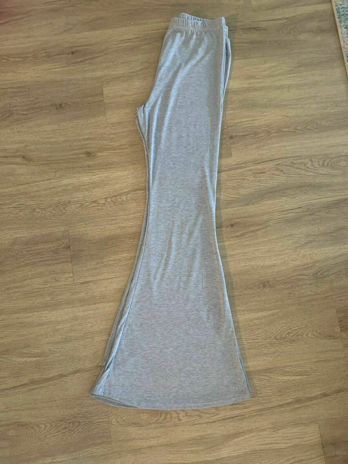 PrettyLittleThing Shape Grey Marl Jersey Flared Trousers PLT Leggings Size 14 sold by Beagle Boutique product image thumbnail 4