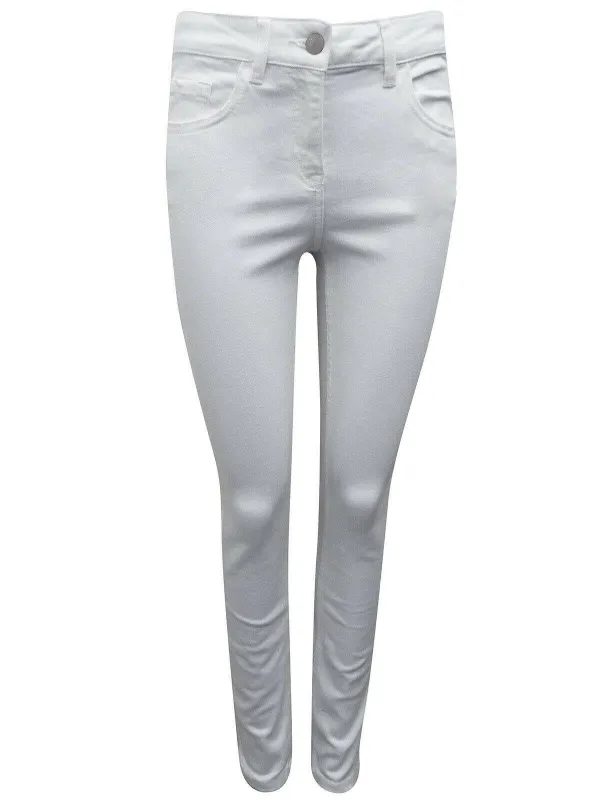 Ex. Next White Mid Rise Cotton Rich Skinny Jeans L31  Sizes: 8, 10, 12, 18, 20, 22 sold by Beagle Boutique