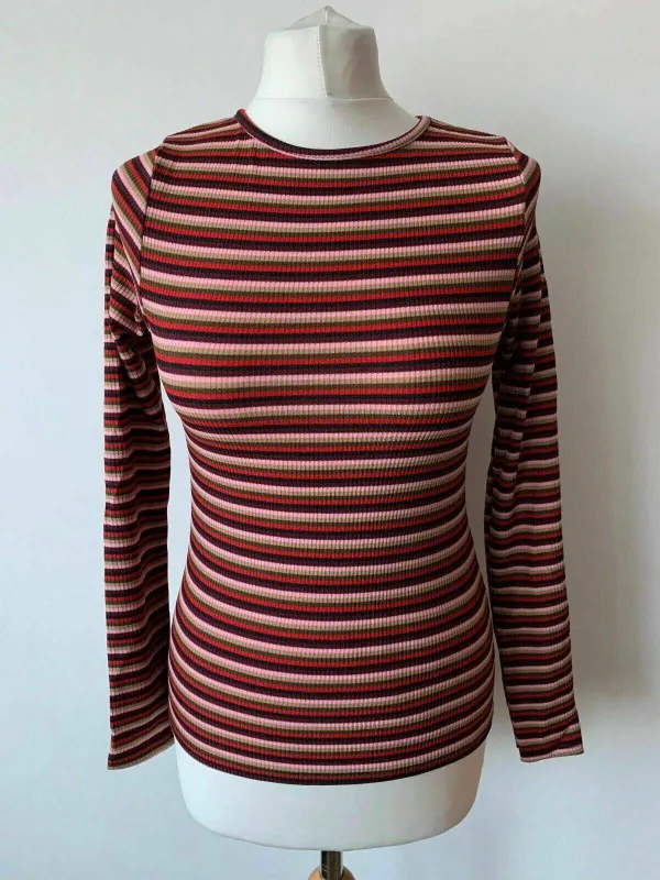 New Look Multi Stripe Rib Long Sleeve Top Jumper Sizes: 8, 12, 14, 16, 18 sold by Beagle Boutique