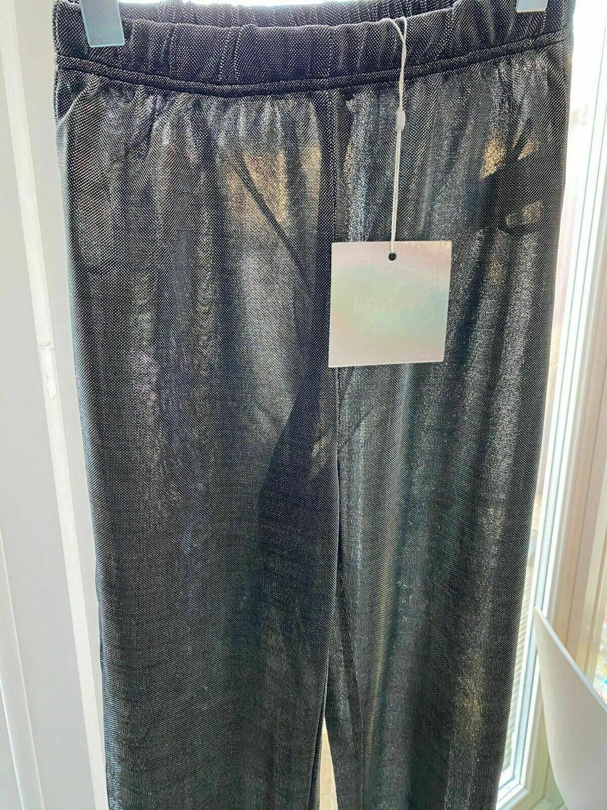 Missguided Metallic skinny Trouser Silver Sheer Size 6 sold by Beagle Boutique product image thumbnail 4