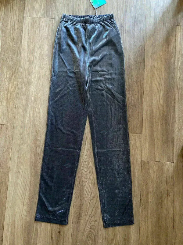 Missguided Metallic skinny Trouser Silver Sheer Size 6 sold by Beagle Boutique