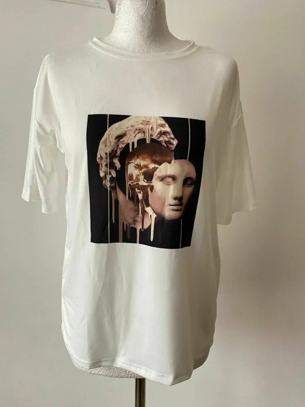 Joom Medusa Print White T-Shirt Size M 10 sold by Beagle Boutique