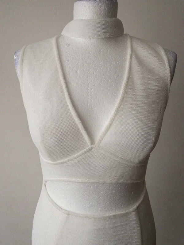 Girl In Mind Liana Mesh Cut Out Choker Dress White Sizes 8, 10, 12, 14 sold by Beagle Boutique