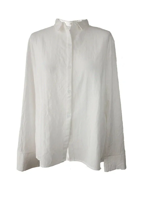 Grace & Mila Paris Lamber Shirt Pleated Back Available in Ecru or Green sold by Beagle Boutique