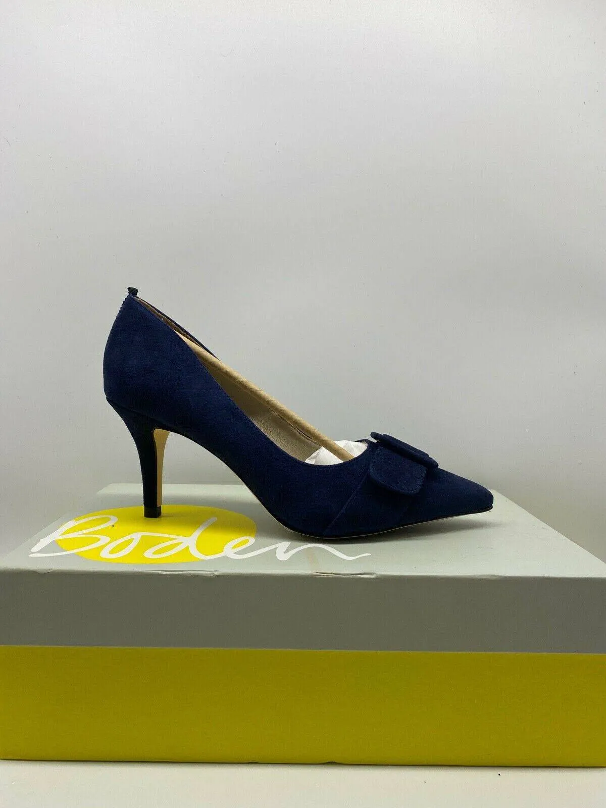 Ex. Boden High Heel Court Leather Shoe Suede Blue, Purple or Light Brown sold by Beagle Boutique product image thumbnail 3