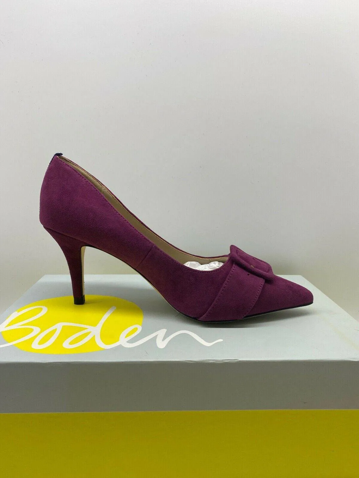 Ex. Boden High Heel Court Leather Shoe Suede Blue, Purple or Light Brown sold by Beagle Boutique product image thumbnail 2