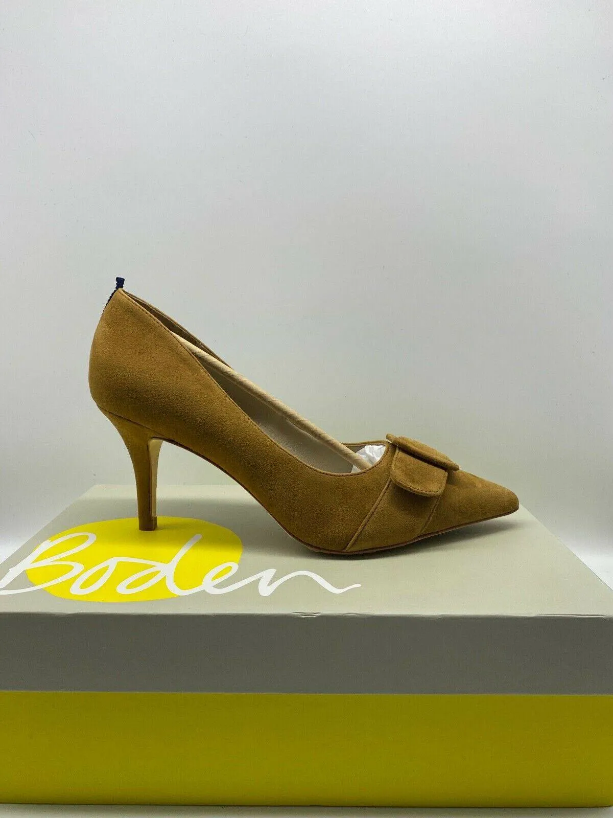 Ex. Boden High Heel Court Leather Shoe Suede Blue, Purple or Light Brown sold by Beagle Boutique product image thumbnail 4