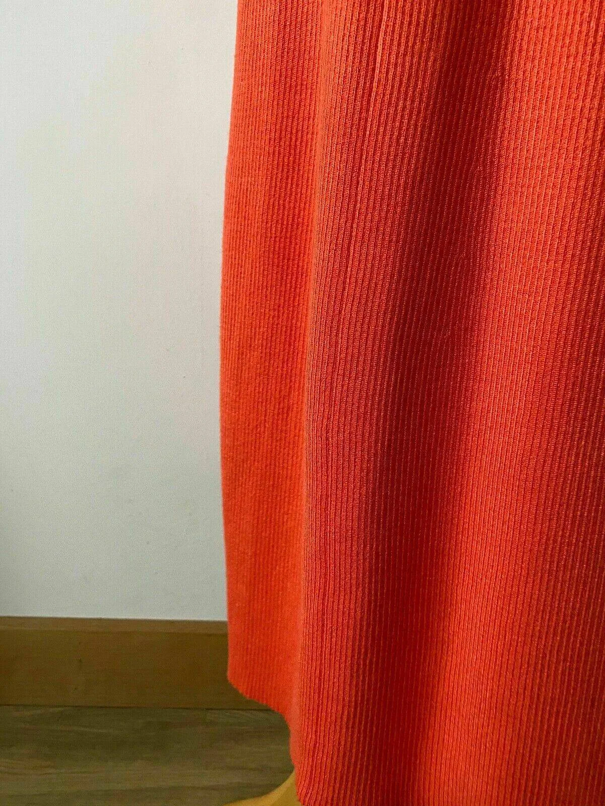 Ribbed Knit Orange Long Dress Size 10 Sweetheart Neck sold by Beagle Boutique product image thumbnail 2