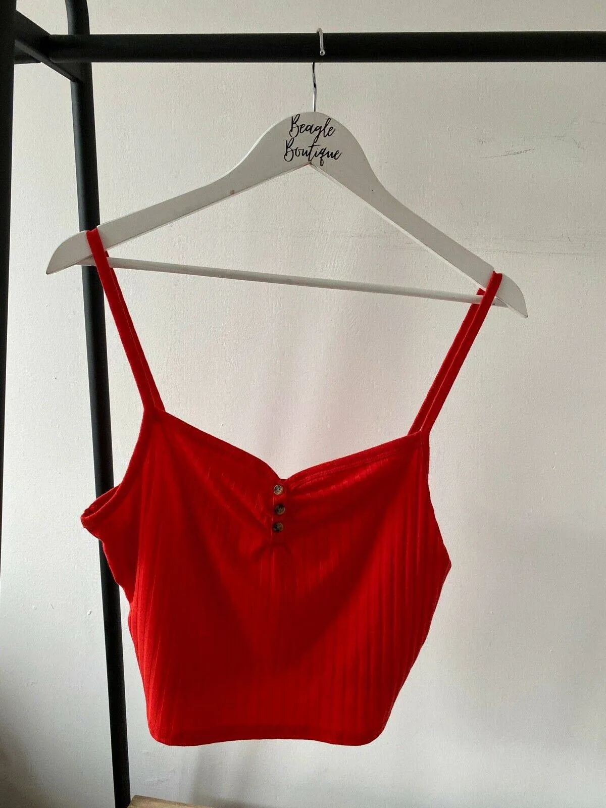 Topshop Rib Crop Top Red, Cream Sizes 16 sold by Beagle Boutique product image thumbnail 2