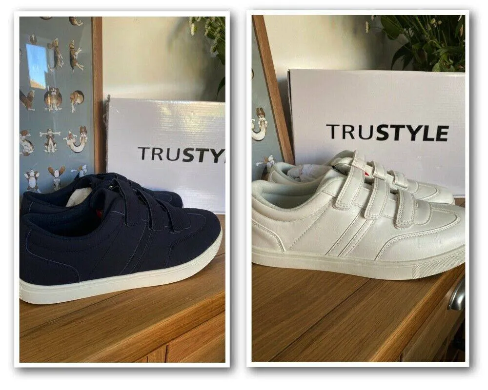 Trustyle Men's Trainer Tennis Type Available in Blue or White sold by Beagle Boutique