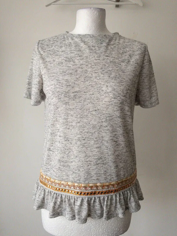 Styletex Grey Top Size 10 Metallic Embroidered sold by Beagle Boutique
