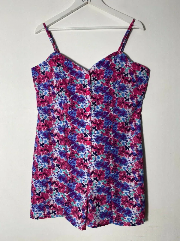 STUDIO Floral Playsuit Size 14 Button Down  / Tie Back sold by Beagle Boutique