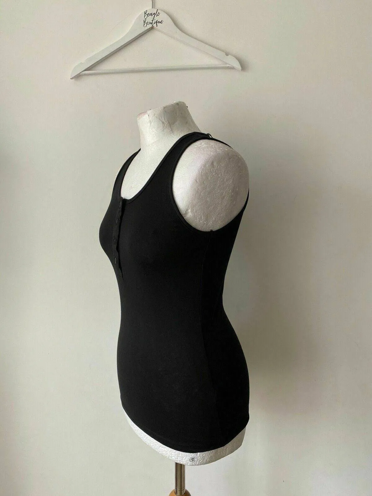 Misspap Button Detail Vest Top Black Size 6 sold by Beagle Boutique product image thumbnail 3