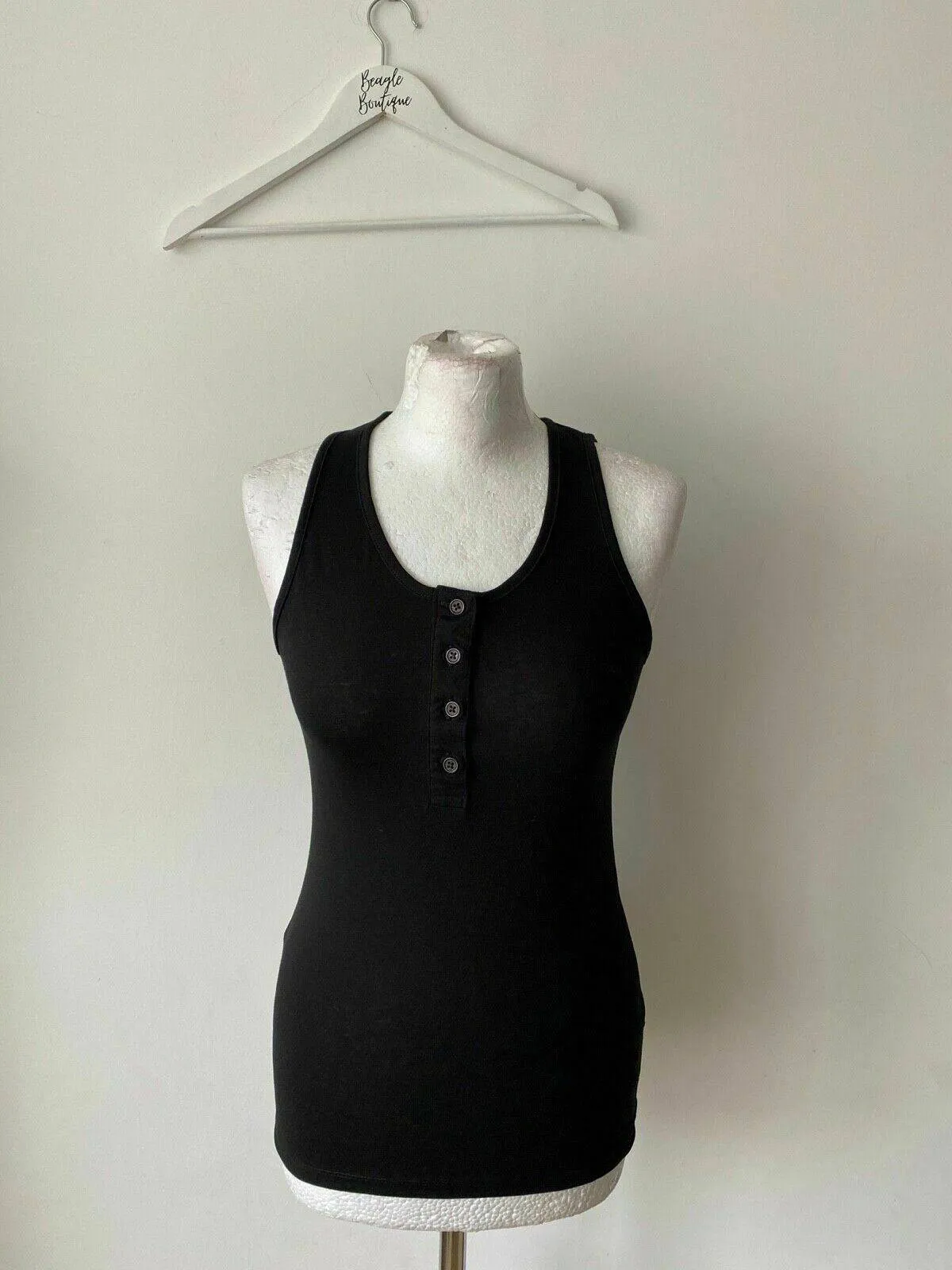 Misspap Button Detail Vest Top Black Size 6 sold by Beagle Boutique product image thumbnail 2