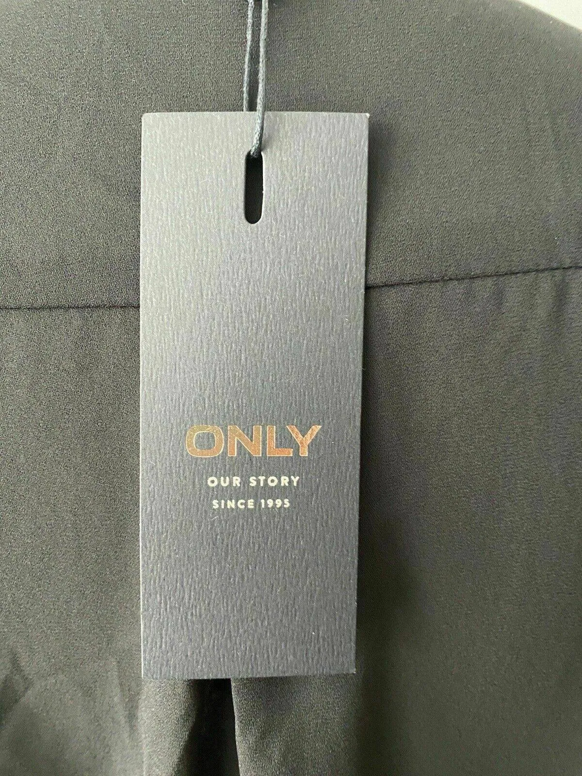 ONLY Pleat Flounce Black Shirt Size 12 Collarless RRP £38 sold by Beagle Boutique product image thumbnail 5