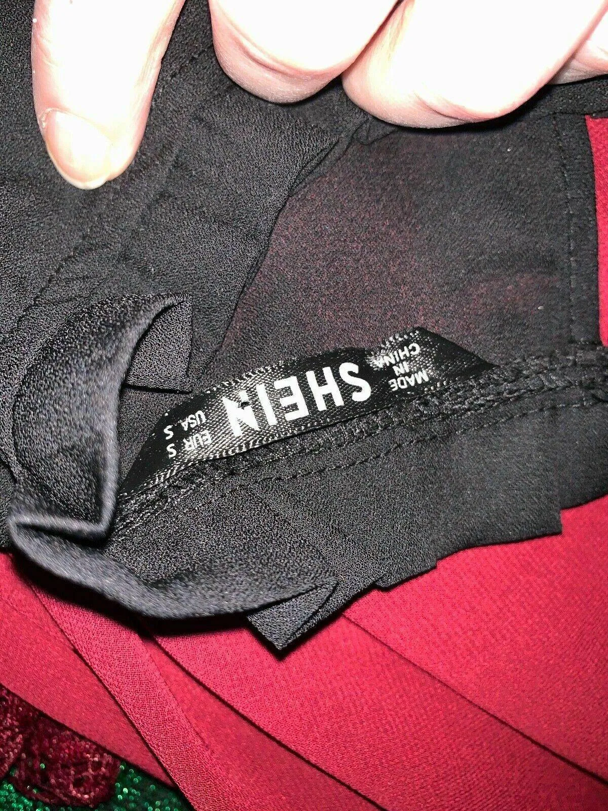 SHEIN Black Shell Top Lace Sleeve Frill Neck Size S 8 Balloon Sleeve sold by Beagle Boutique product image thumbnail 4