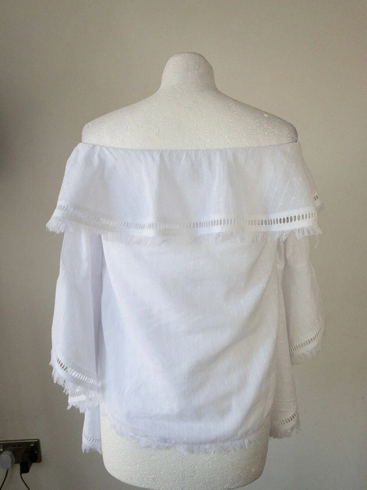 Seven Wonders White Frida Badot Top Flared Sleeves RRP £60 sold by Beagle Boutique product image thumbnail 4