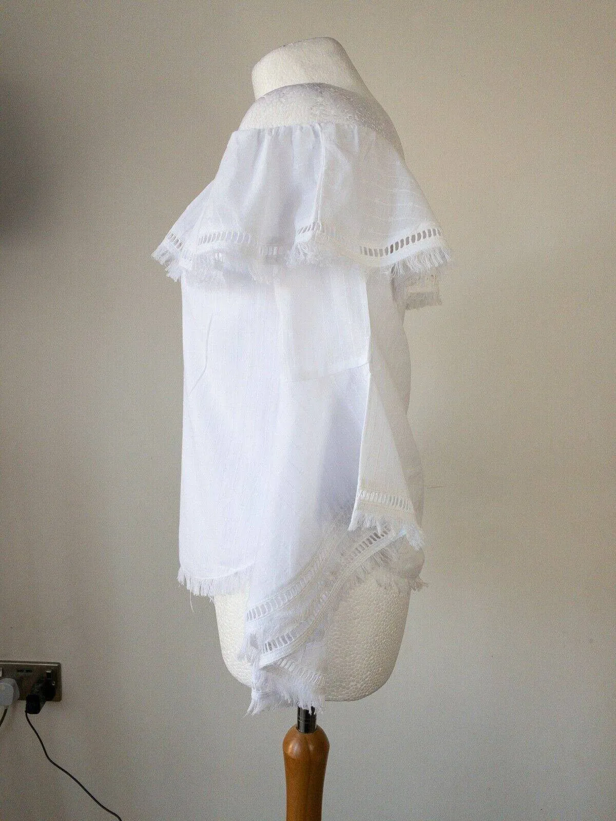 Seven Wonders White Frida Badot Top Flared Sleeves RRP £60 sold by Beagle Boutique product image thumbnail 3