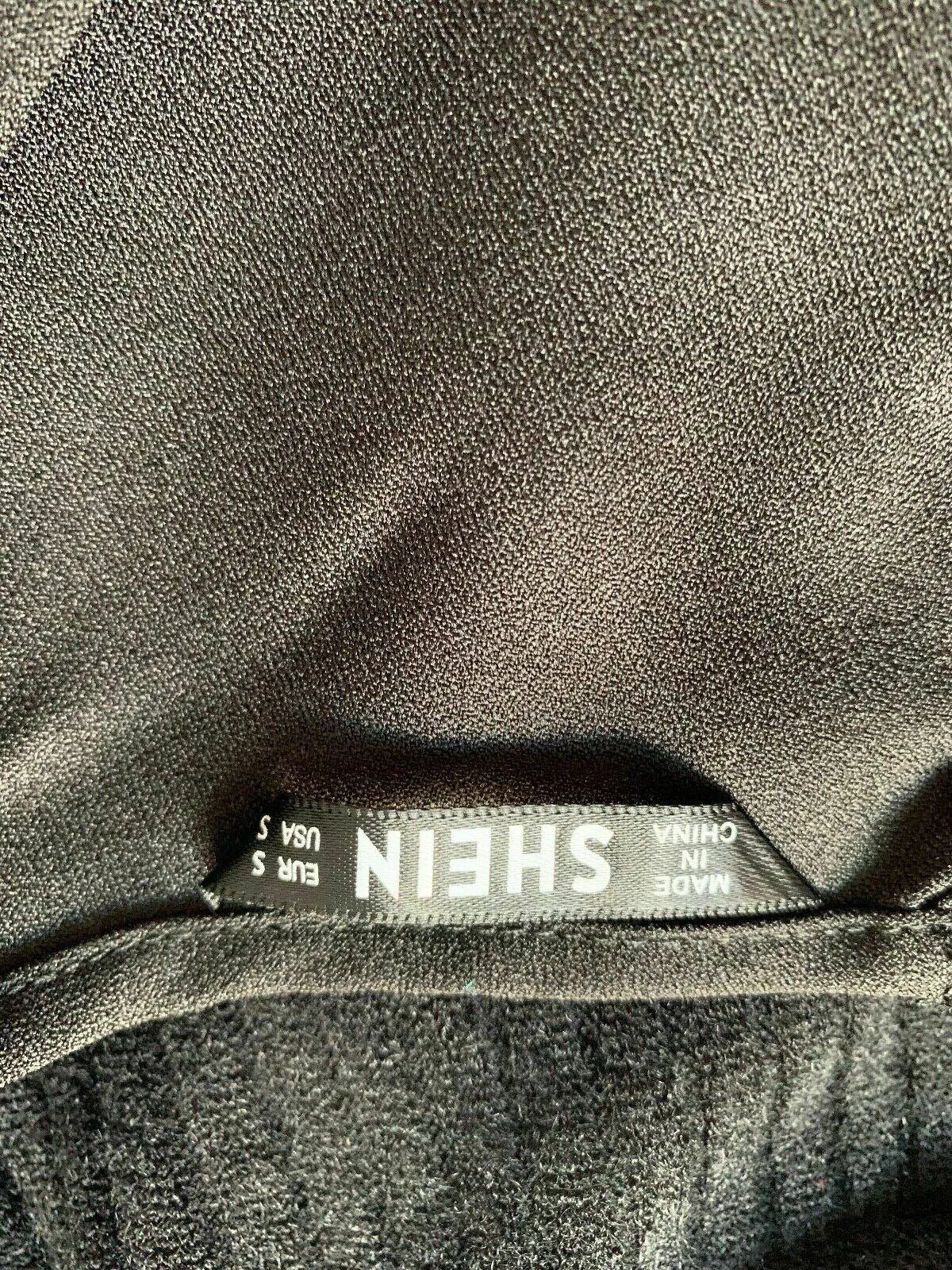 SHEIN Black Blouse Puffed Sleeves Size S 8 sold by Beagle Boutique product image thumbnail 3