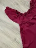 ROMWE Off the shoulder Jumpsuit Burgundy Frill Size S Wide Leg sold by Beagle Boutique