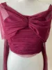 River Island Purple Strapless Crop Top Mesh Bow Detail Size 10 sold by Beagle Boutique