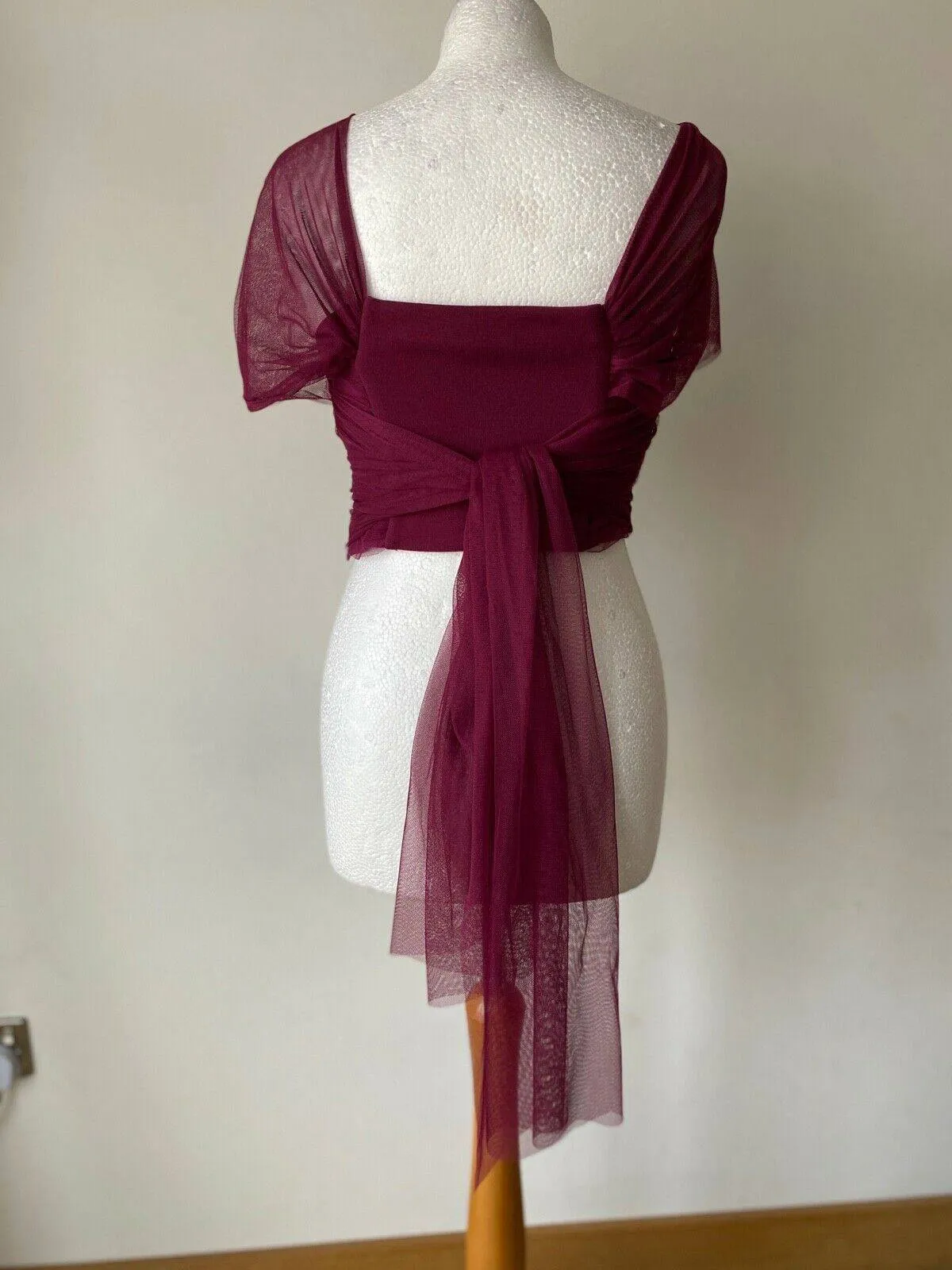 River Island Purple Strapless Crop Top Mesh Bow Detail Size 10 sold by Beagle Boutique product image thumbnail 5