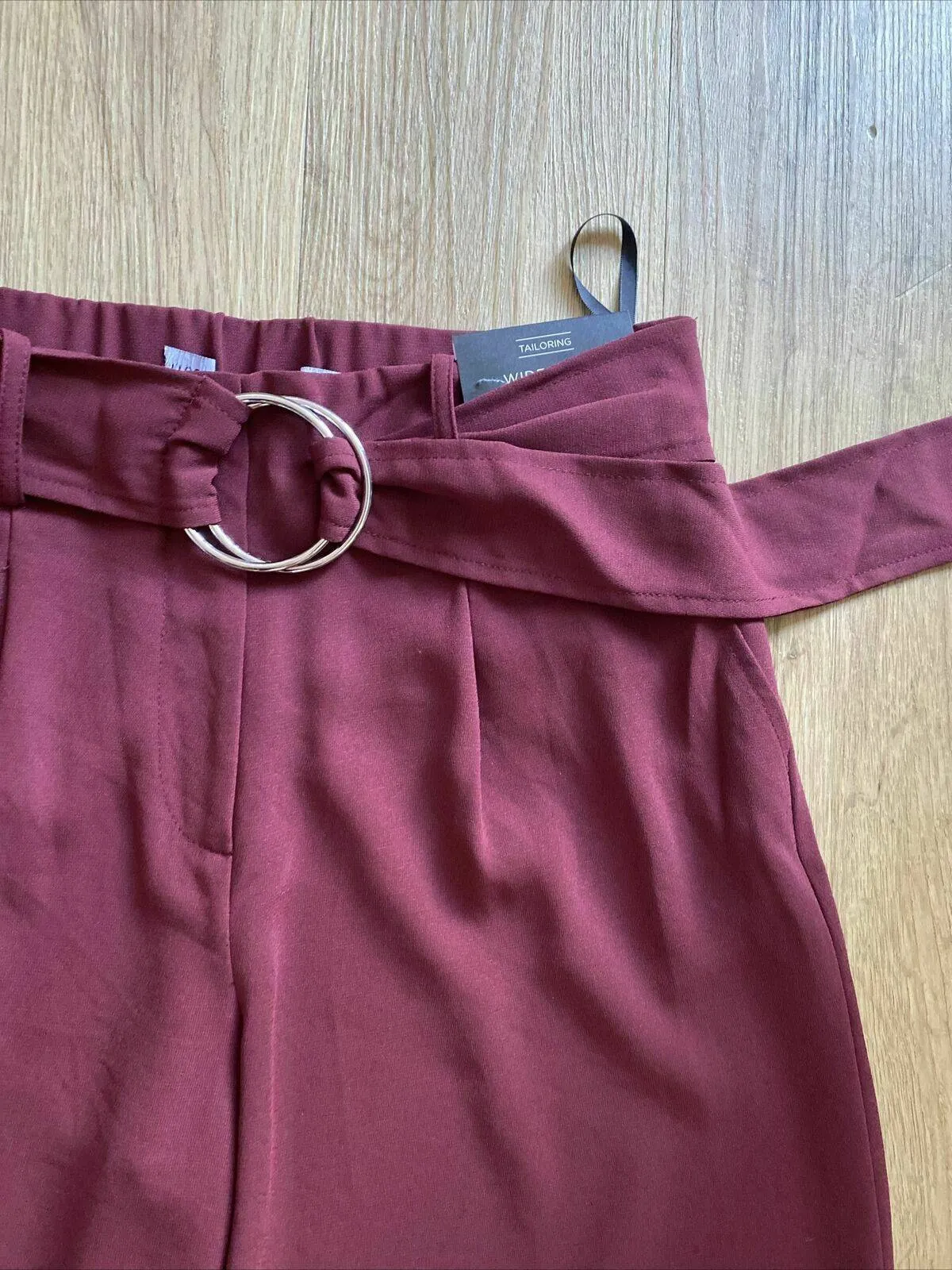 Dorothy Perkins Tailoring Crop Wide Leg Trousers Berry Red Culottes sold by Beagle Boutique product image thumbnail 5