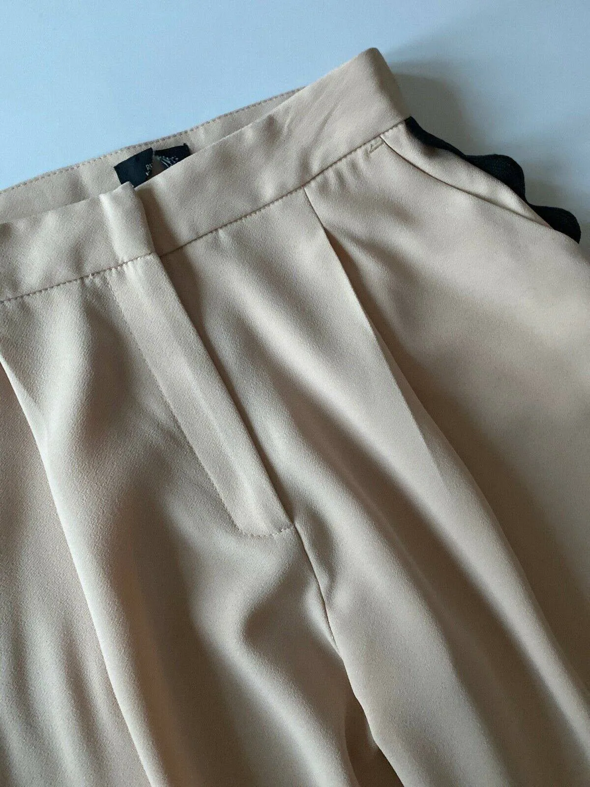 River Island Beige Palazzo Trousers Side Stripe sold by Beagle Boutique product image thumbnail 3