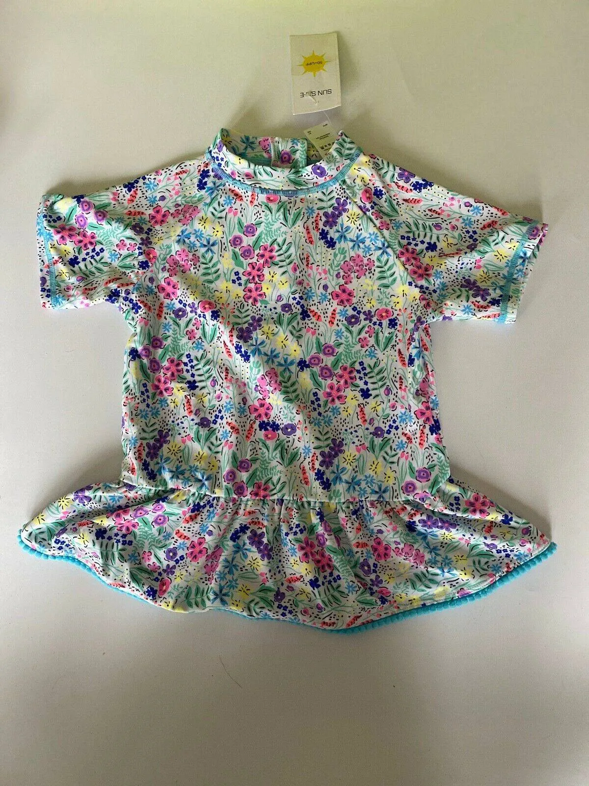 Girls VERY Neon Floral Sunsafe x2 Swimwear Tops Age 4-5 Bottoms are missing sold by Beagle Boutique product image thumbnail 4