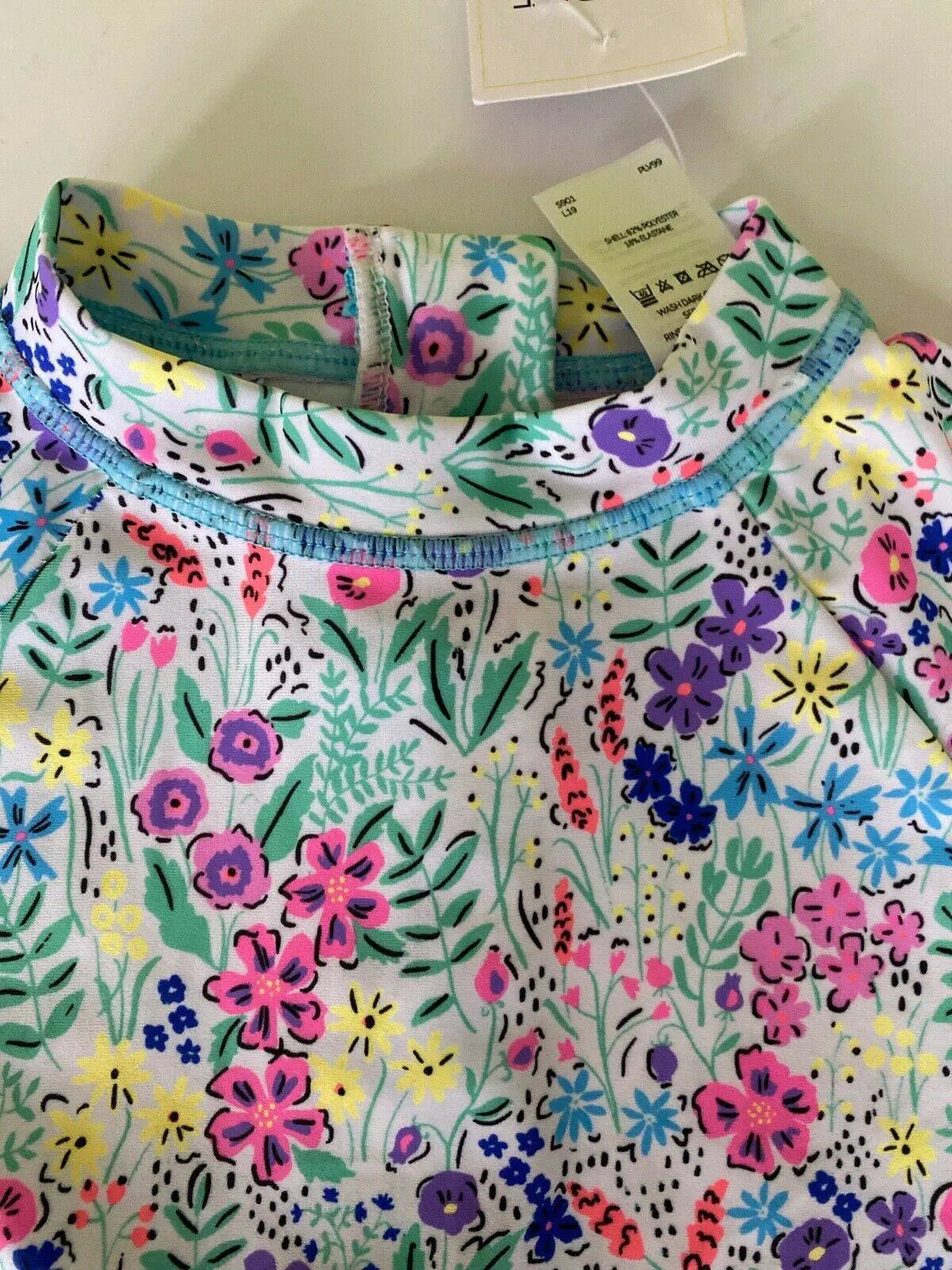 Girls VERY Neon Floral Sunsafe x2 Swimwear Tops Age 4-5 Bottoms are missing sold by Beagle Boutique product image thumbnail 3