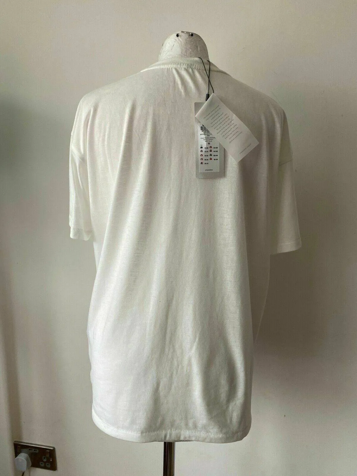 ONLY White T-Shirt With Pink Furry Lightning Box Motif Size M Pit to Pit 21" sold by Beagle Boutique product image thumbnail 3