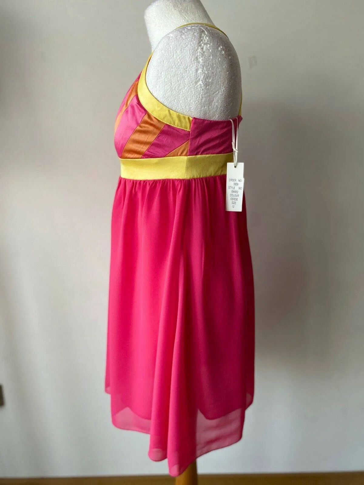 Parisian Limited Edition Pink Yellow Mesh Skirt Dress sold by Beagle Boutique product image thumbnail 3
