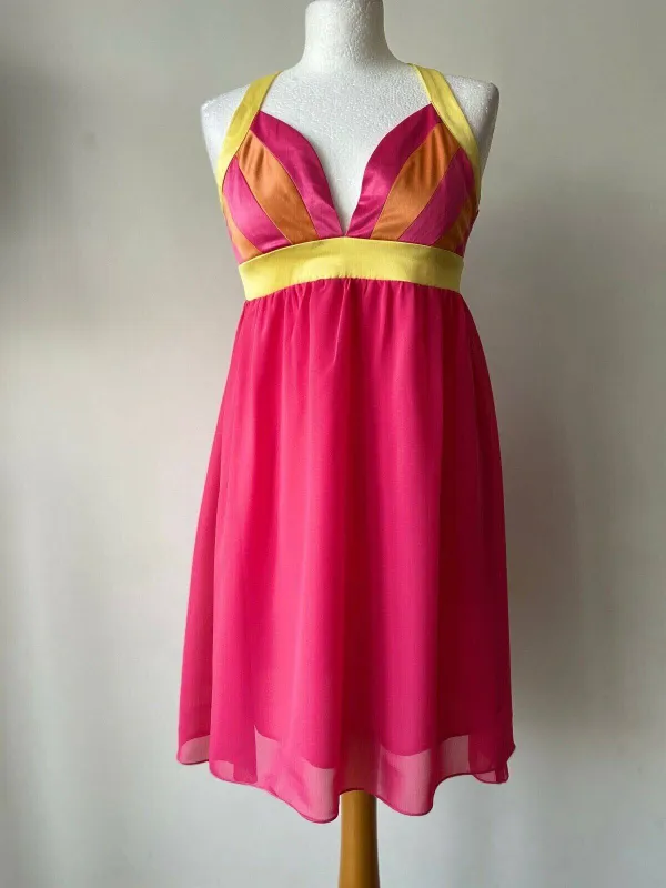 Parisian Limited Edition Pink Yellow Mesh Skirt Dress sold by Beagle Boutique