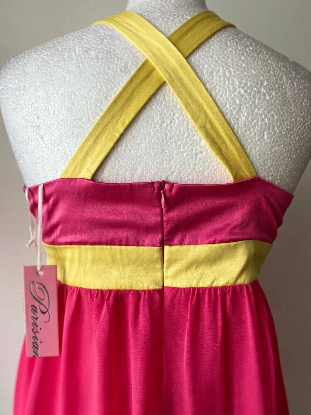 Parisian Limited Edition Pink Yellow Mesh Skirt Dress sold by Beagle Boutique product image thumbnail 5