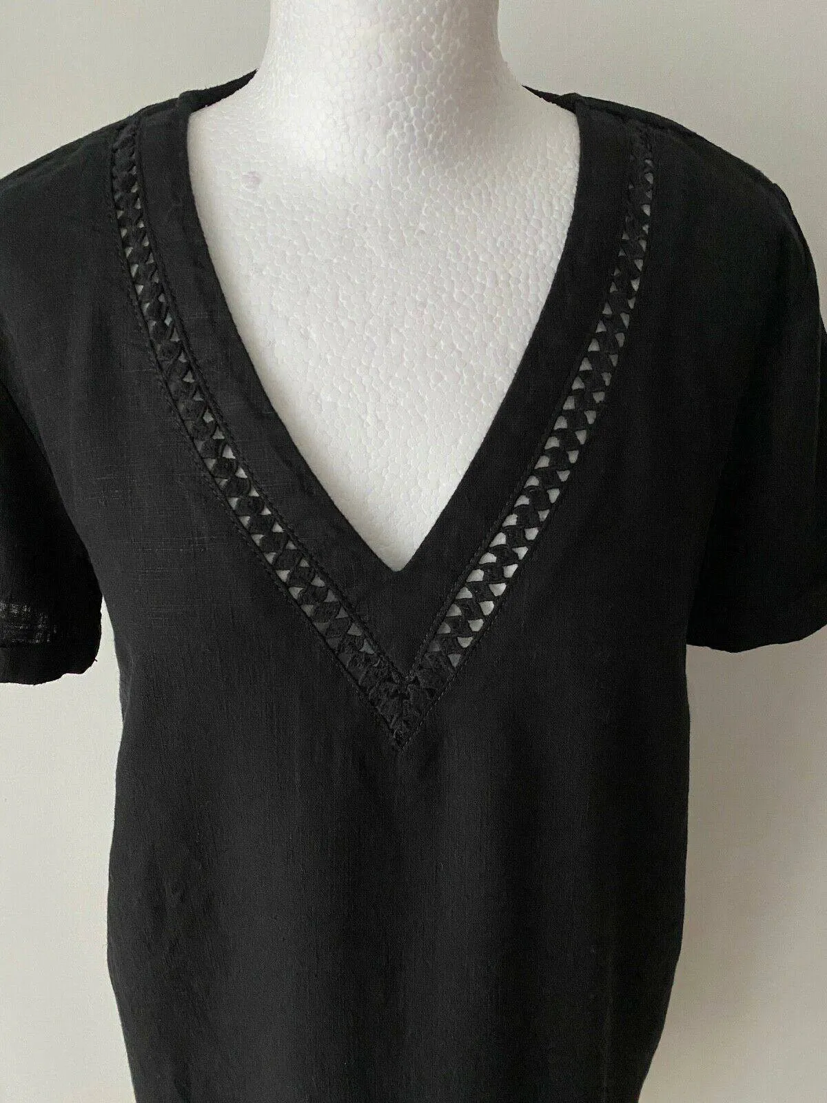 Next Linen Blend Collection Black Shift Dress sold by Beagle Boutique product image thumbnail 3