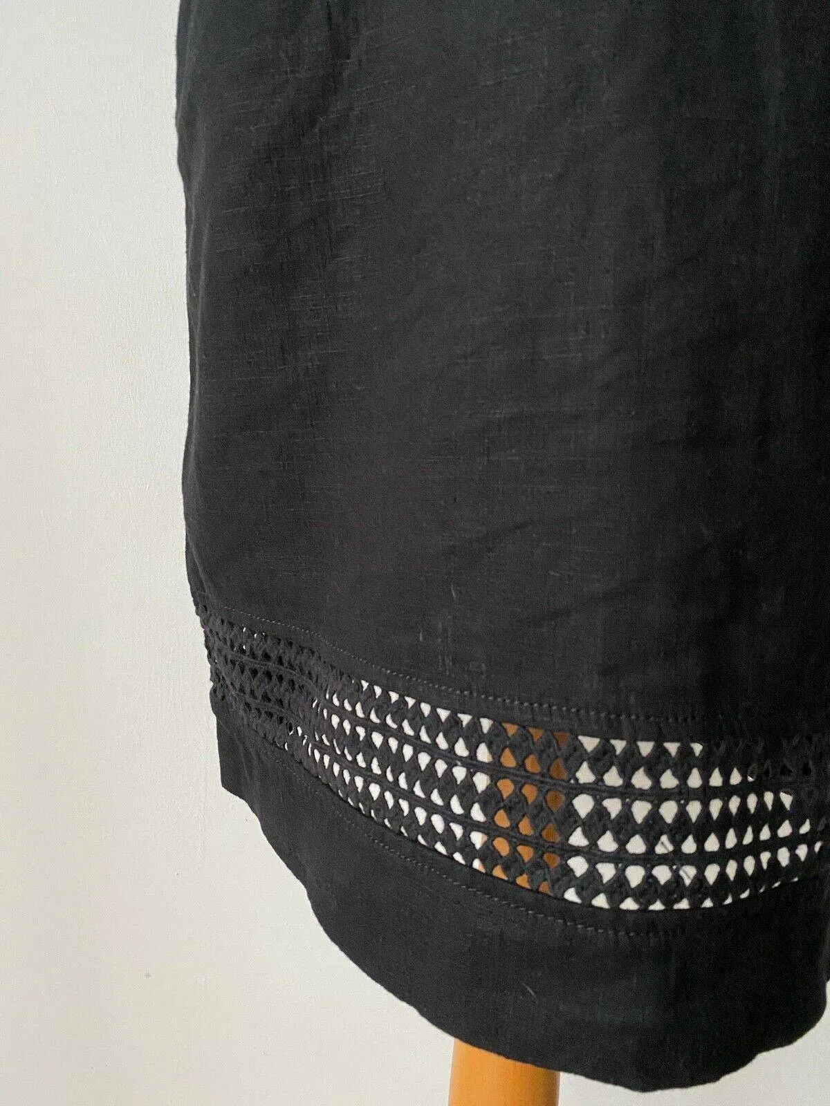 Next Linen Blend Collection Black Shift Dress sold by Beagle Boutique