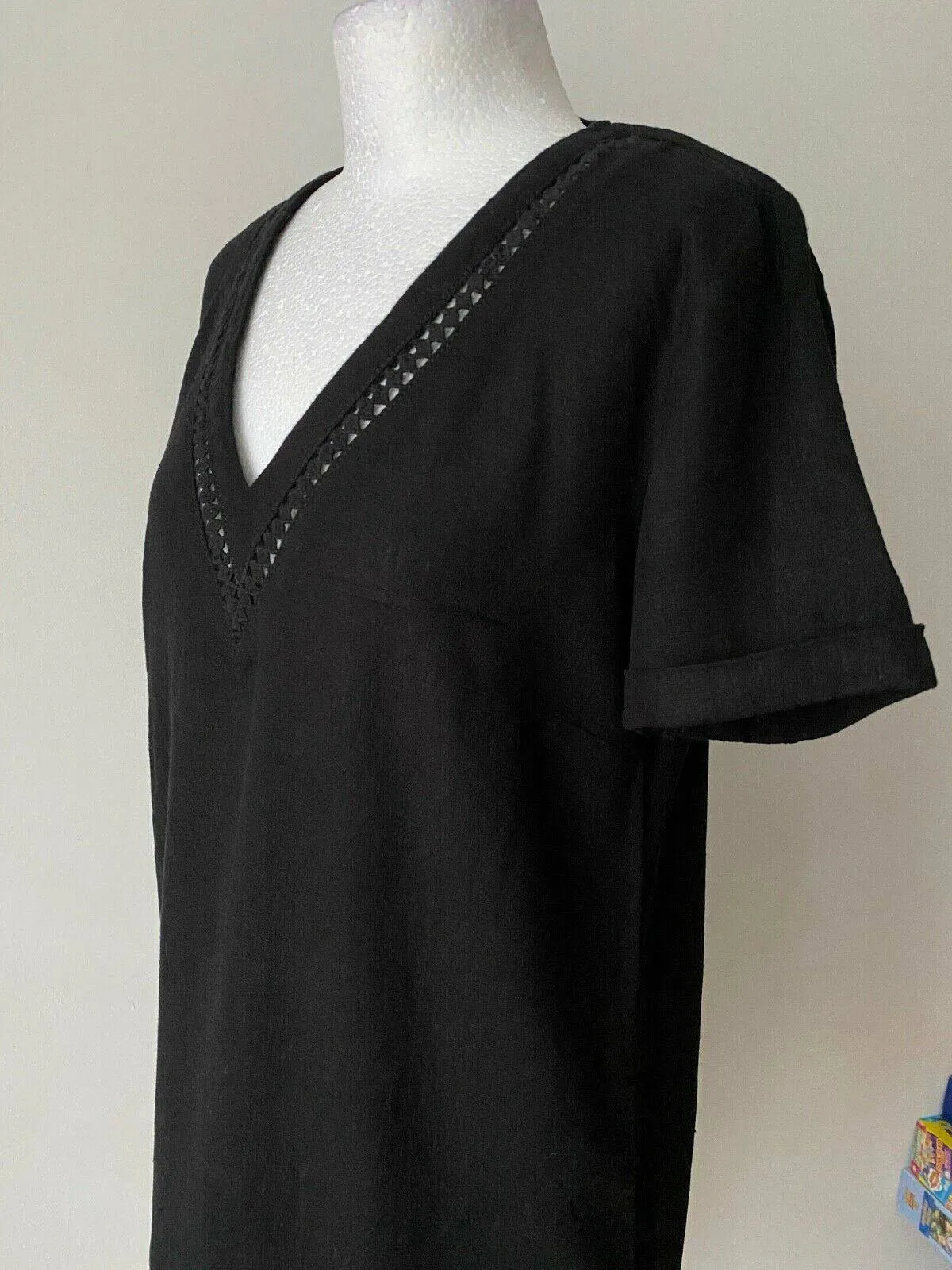 Next Linen Blend Collection Black Shift Dress sold by Beagle Boutique product image thumbnail 2